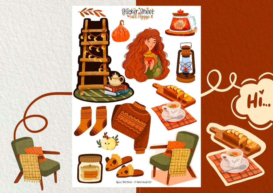 Fall Hygge Sticker Sheet