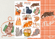 Cute Cat Sticker Sheet