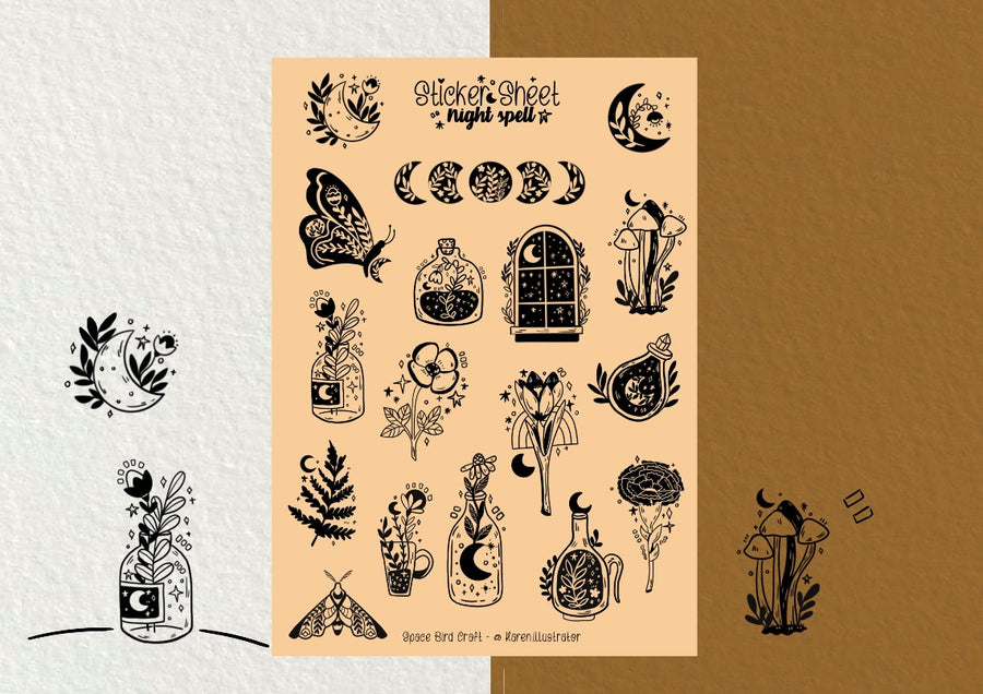 KRAFT Night Spell Sticker Sheet