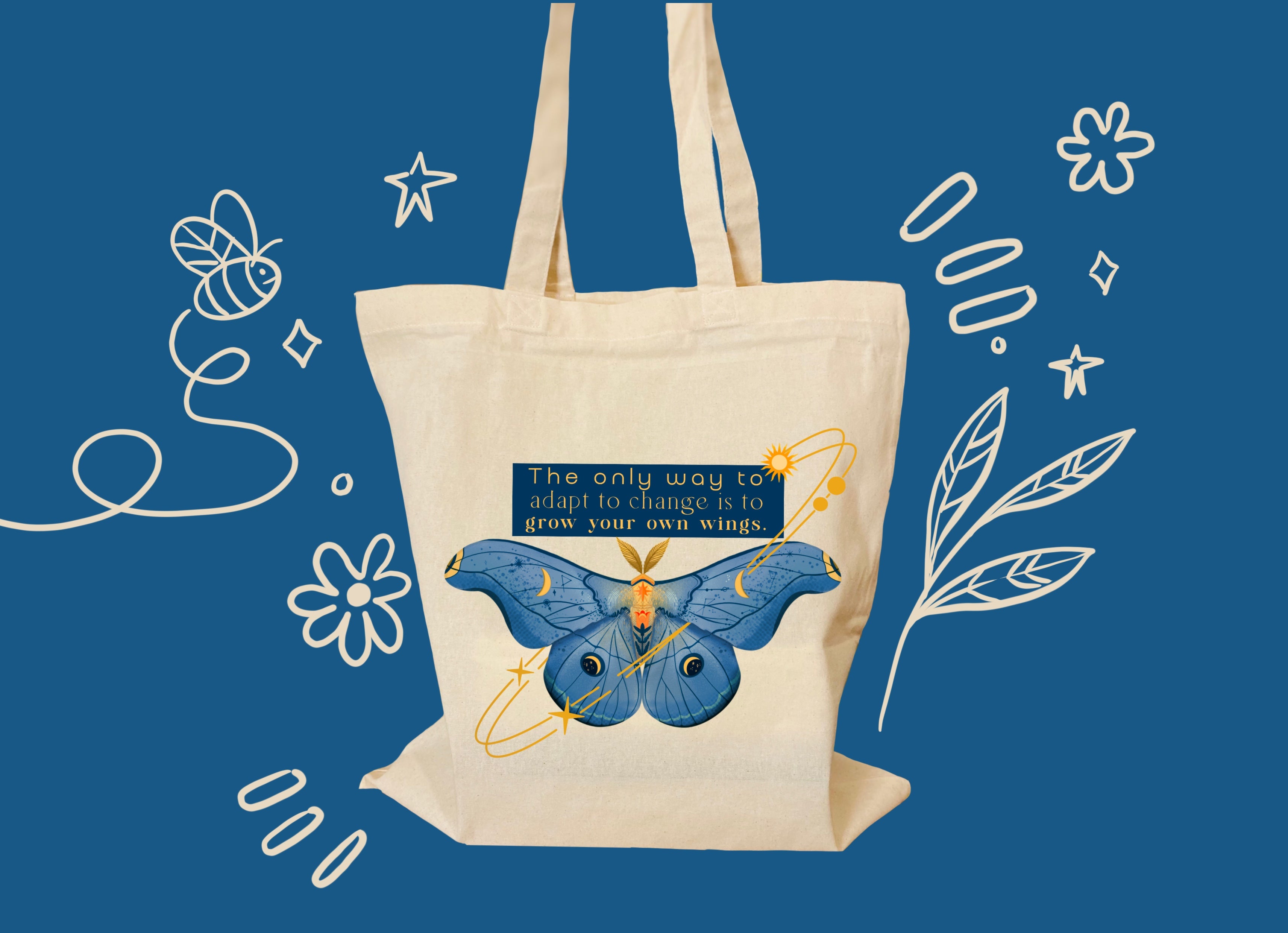 Cosmic Butterfly Motive Tote Bag