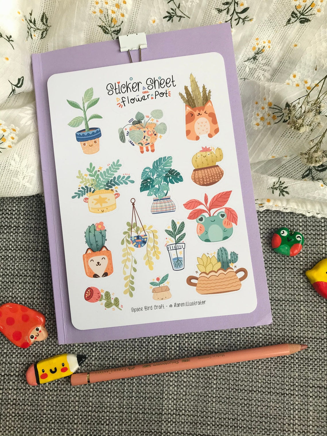 Flower Pot Sticker Sheet