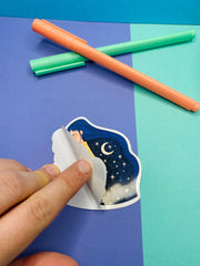 Moon Girl Glossy Sticker