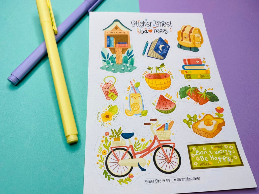 Be Happy Sticker Sheet