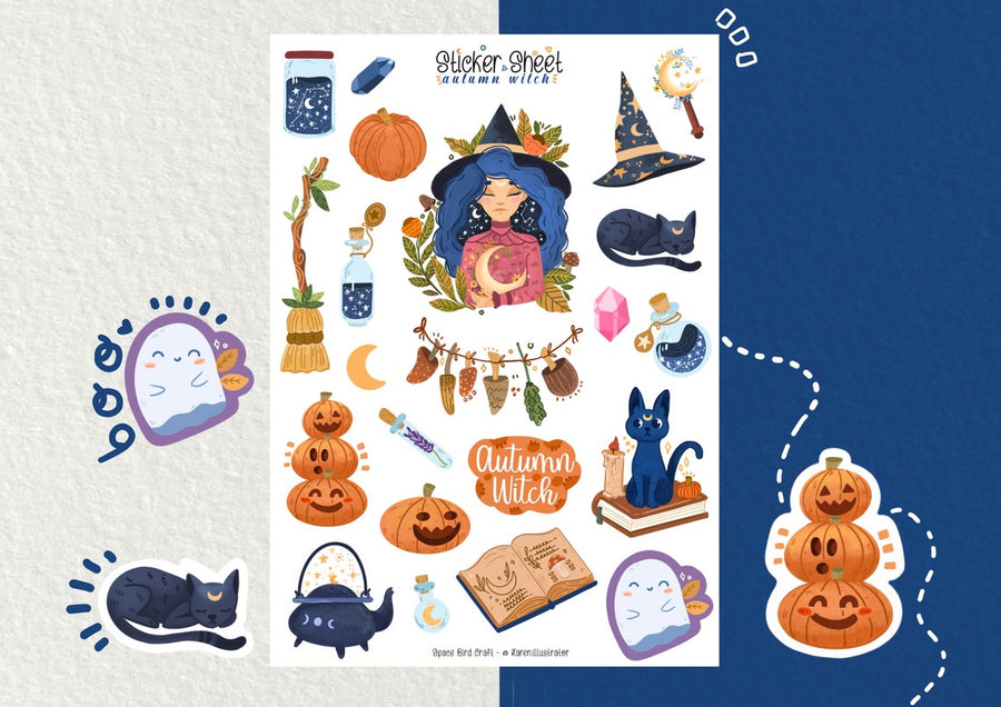 Autumn Witch Sticker Sheet