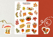 Autumn Flowers Sticker Sheet
