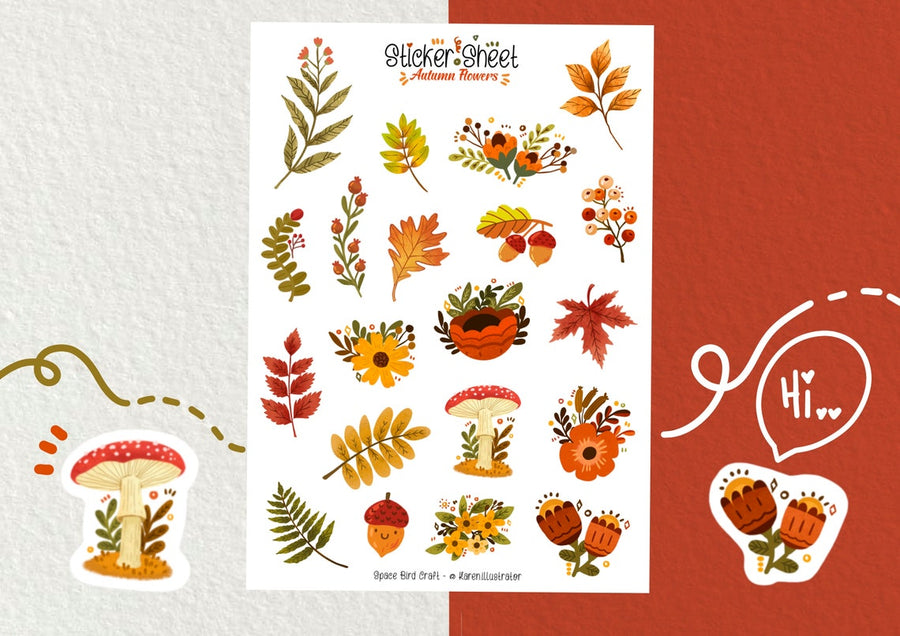 Autumn Flowers Sticker Sheet