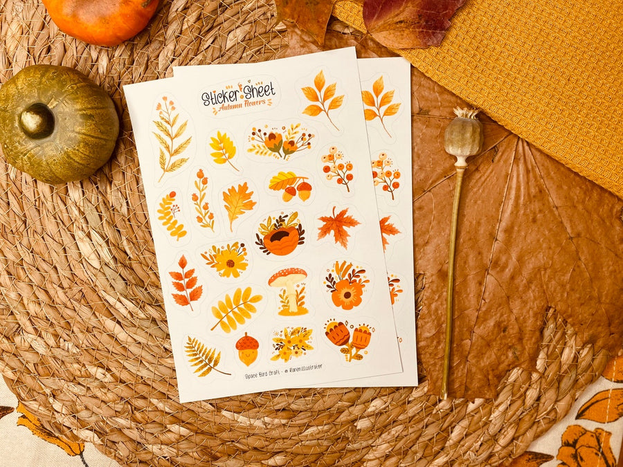 Autumn Flowers Sticker Sheet