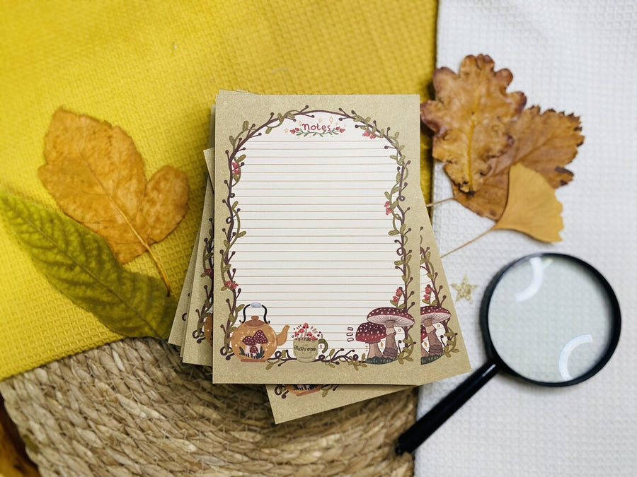 Vintage Mushroom Notepad A6 To-Do List