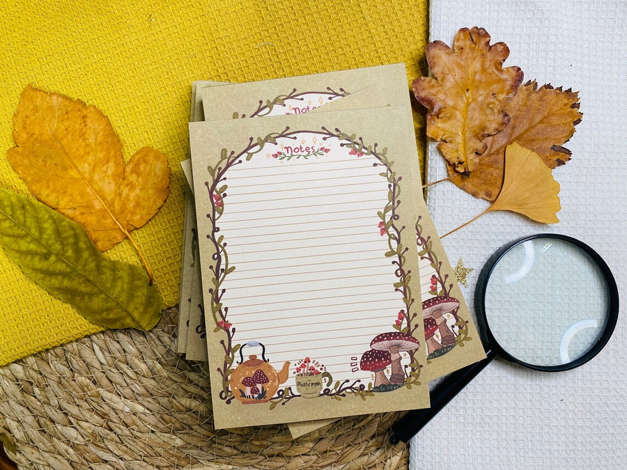 Vintage Mushroom Notepad A6 To-Do List
