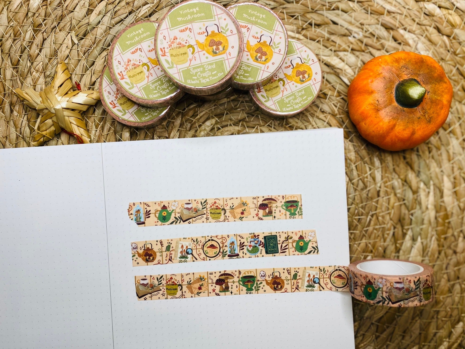 Vintage Mushroom Washi Tape