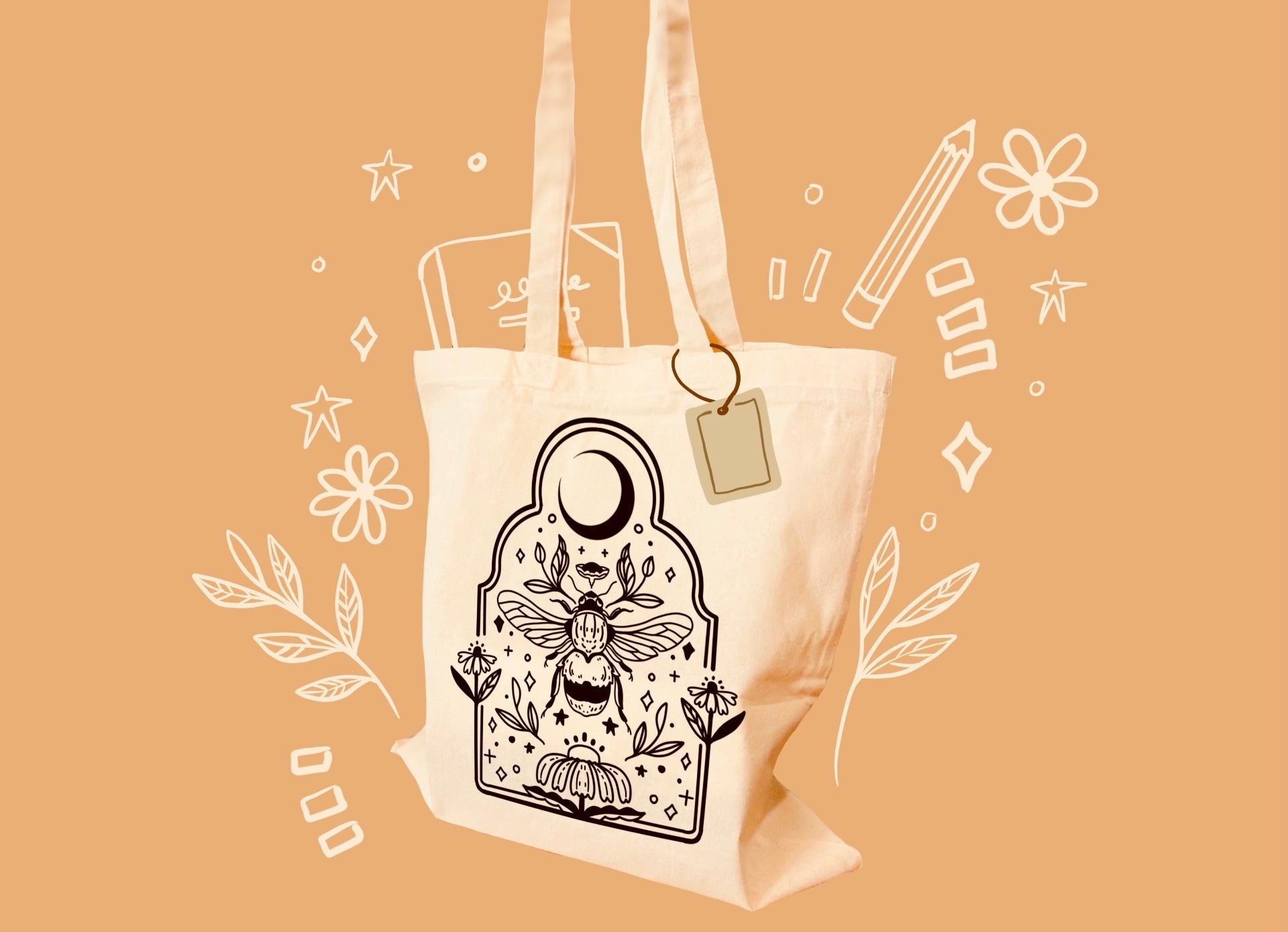 Tote Bag Beehive Motive