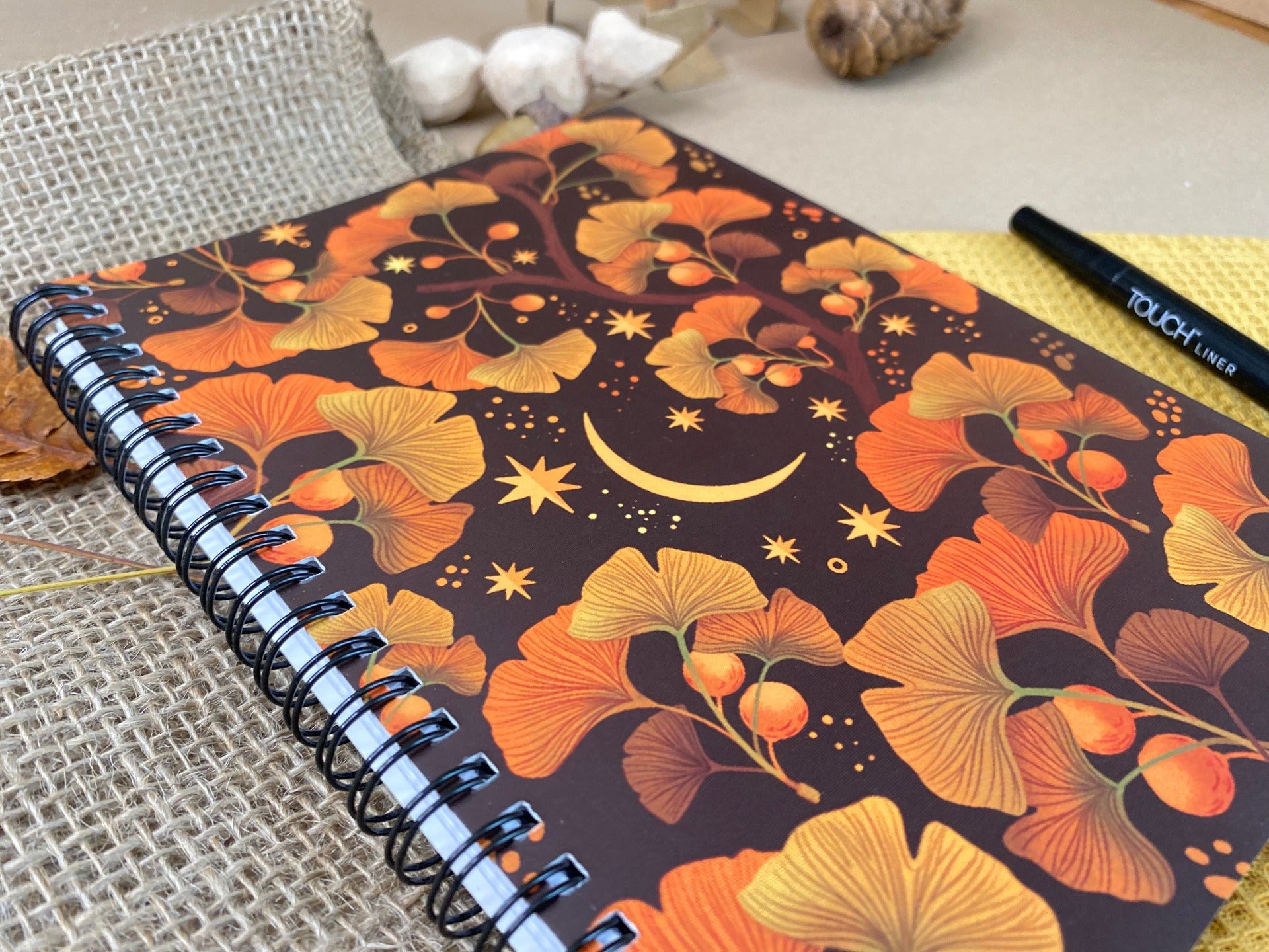 B Grade - Golden Leaf Ginko Lined Notebook