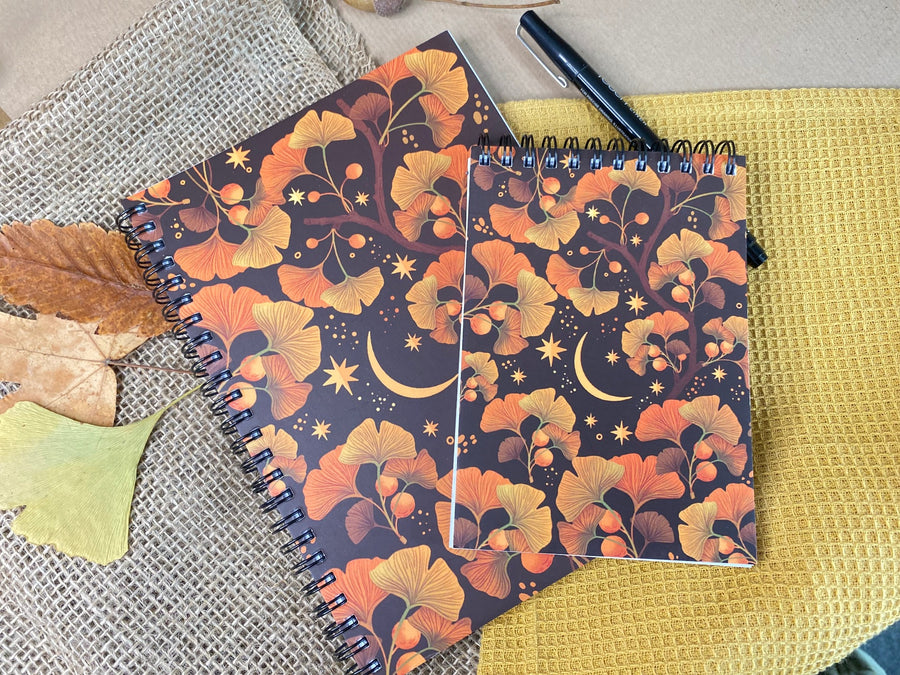 B Grade - Golden Leaf Ginko Lined Notebook