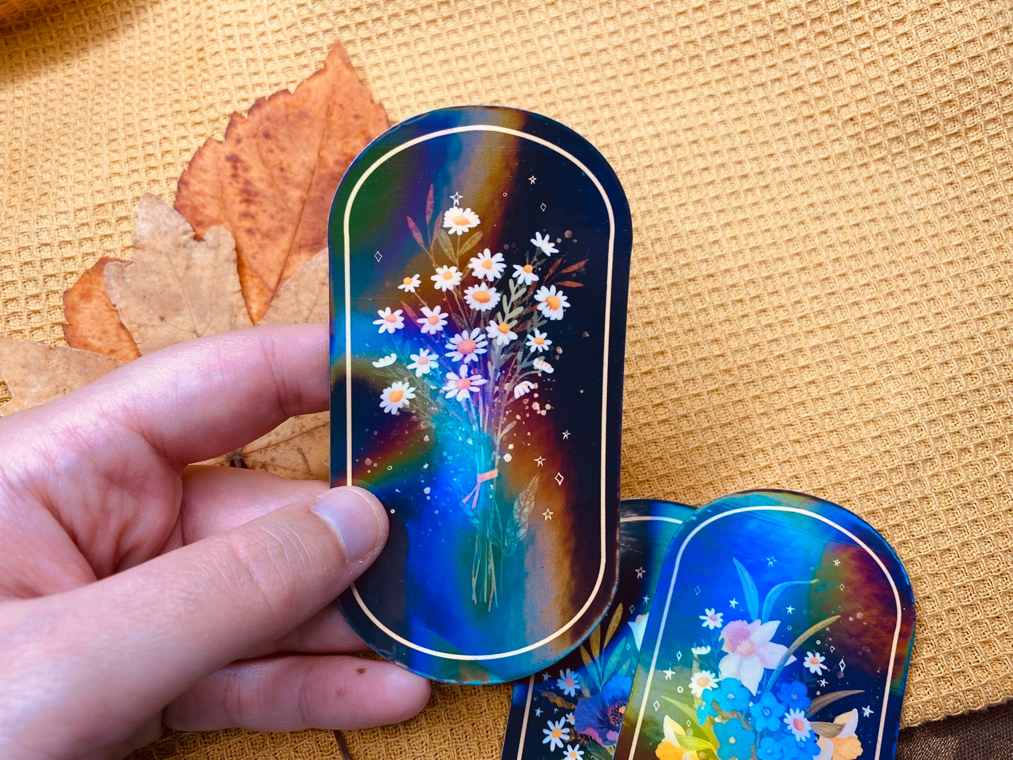 Floral Holographic Vinyl Stickers