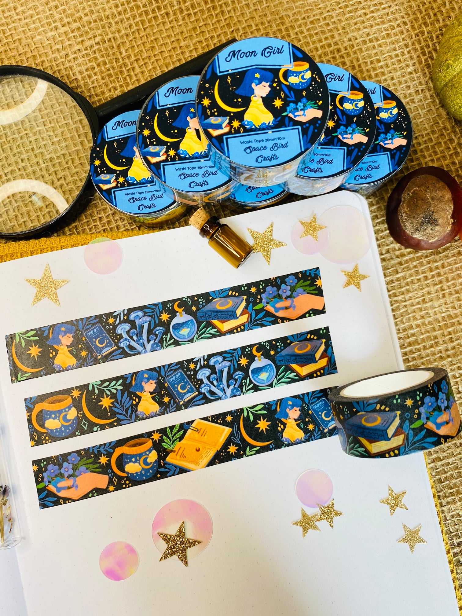 Moon and Star Washi Tape, Arts and crafts supplies