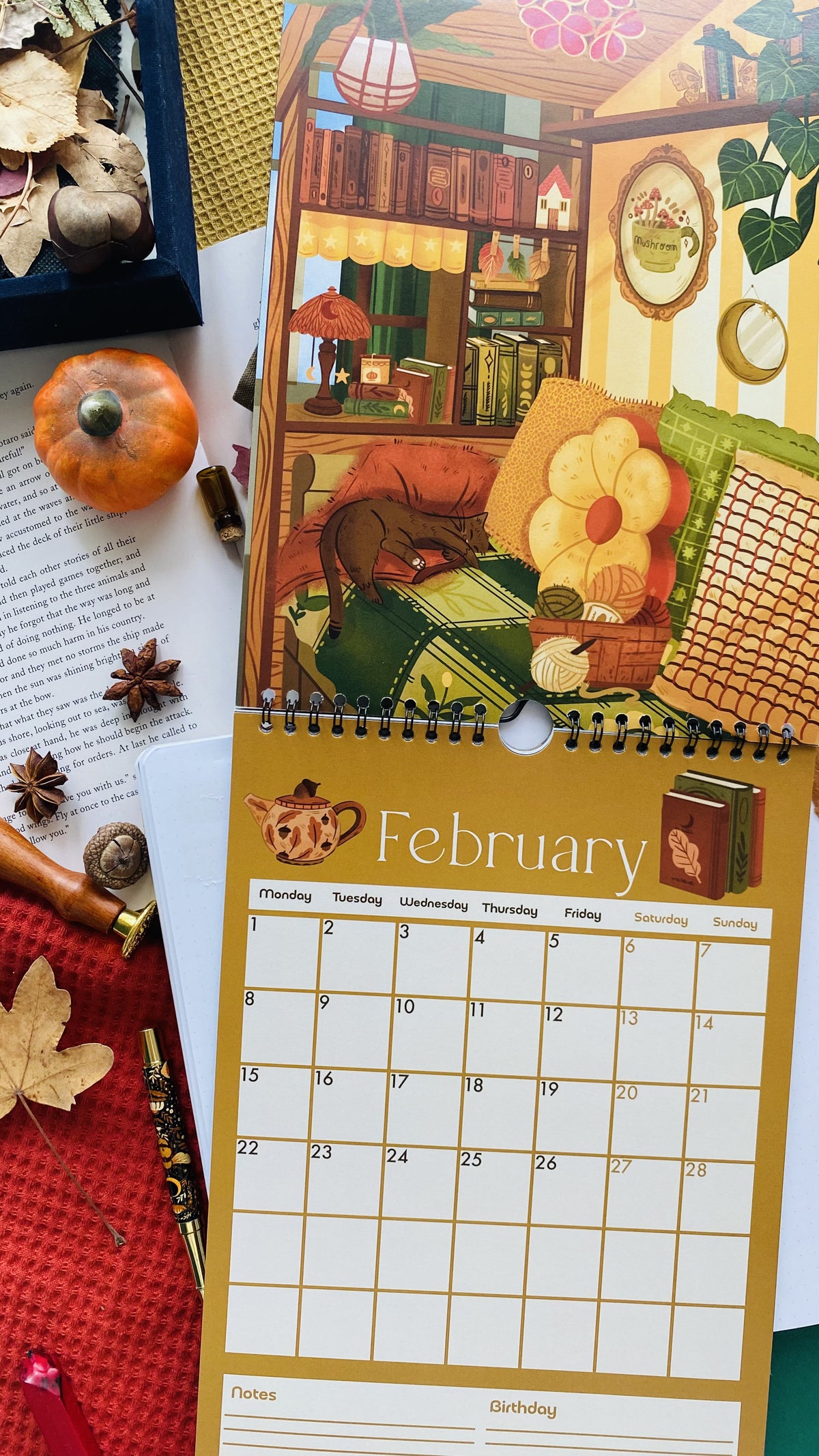 2027 Wall Calendar, Cozy Calendar
