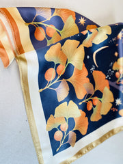 Golden Leaf Ginko Motive Scarf