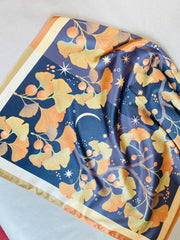 Golden Leaf Ginko Motive Scarf