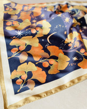 Golden Leaf Ginko Motive Scarf