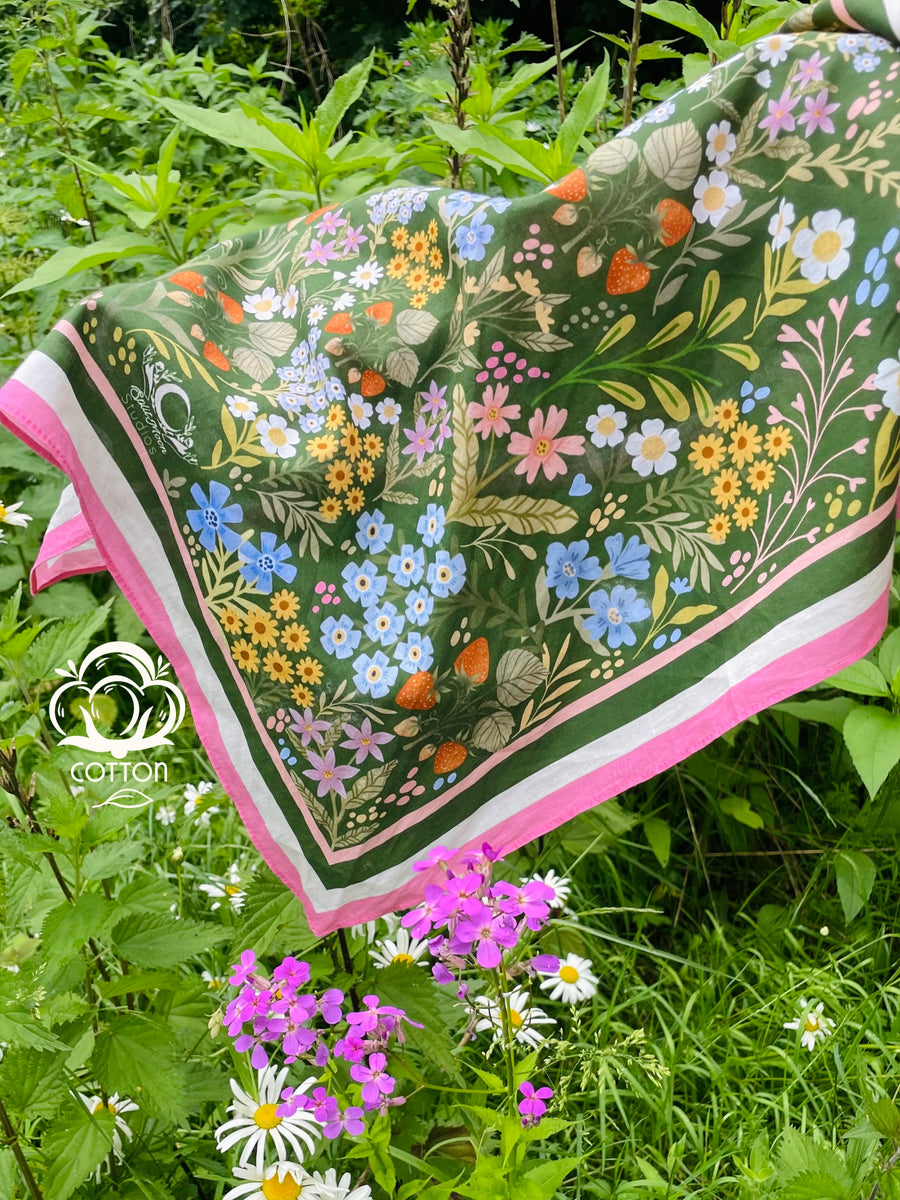 Backyard Garden Motive Scarf