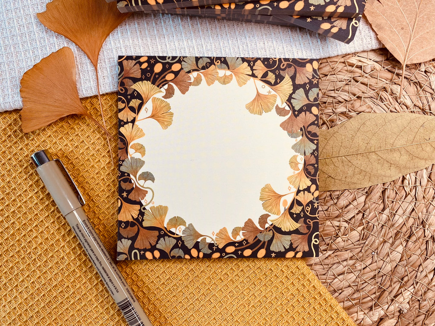 Golden Leaf Ginkgo Memopad Mini Notepads