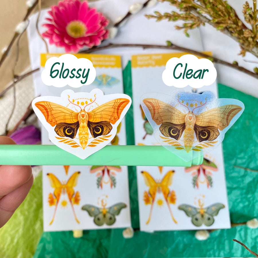 Clear Butterfly Moths Sticker Sheet