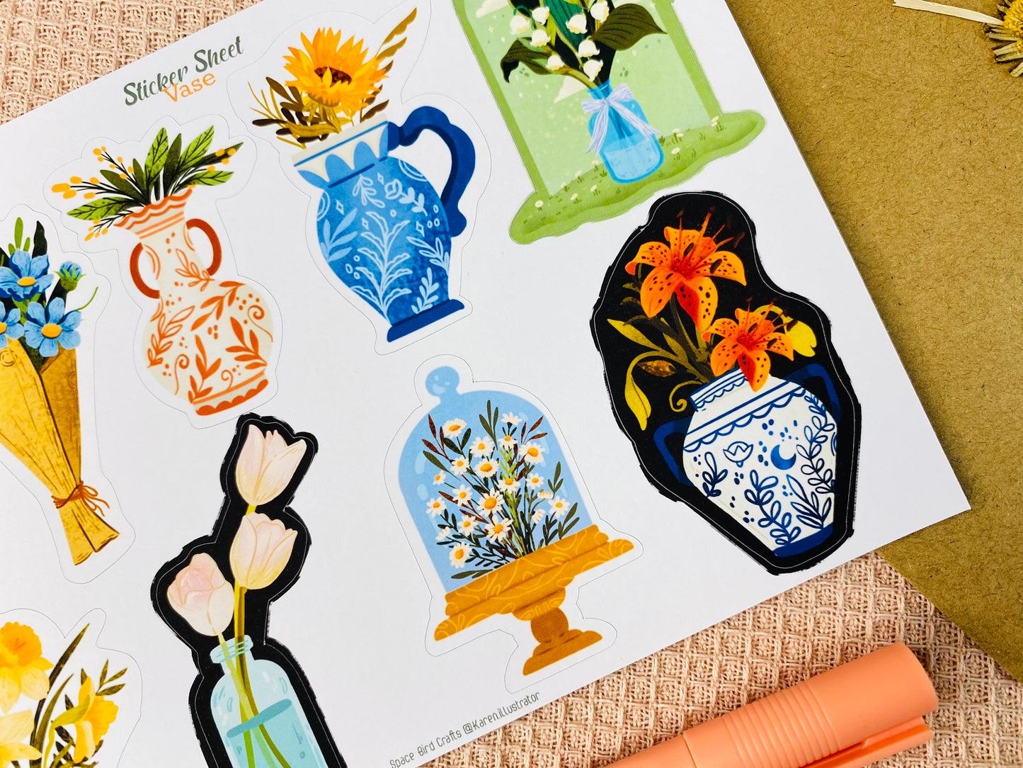 Vase Sticker Sheet