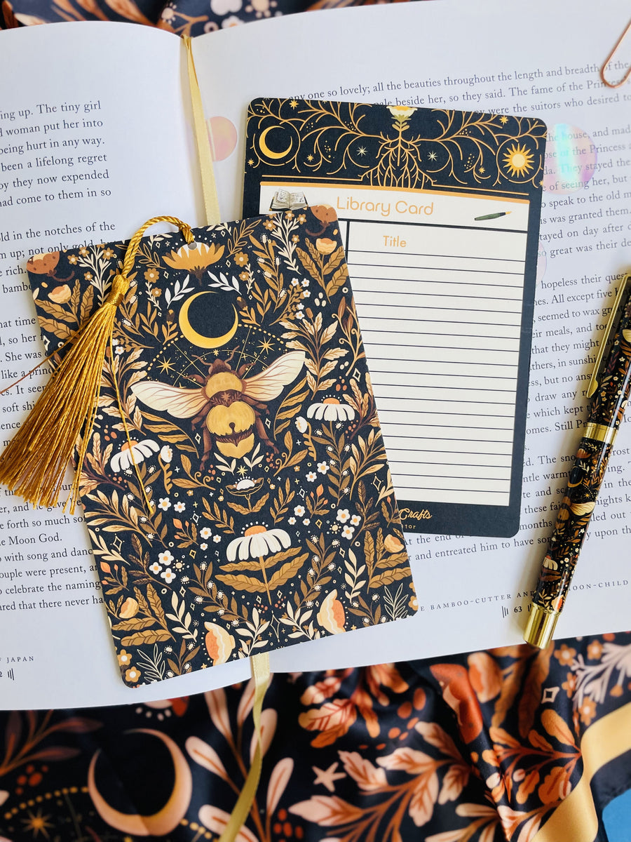 Queen Bee Reading Bookmark Library Card