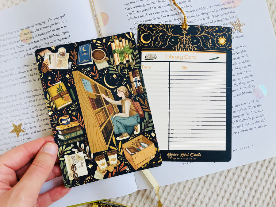 Book Shop Reading Bookmark Library Card