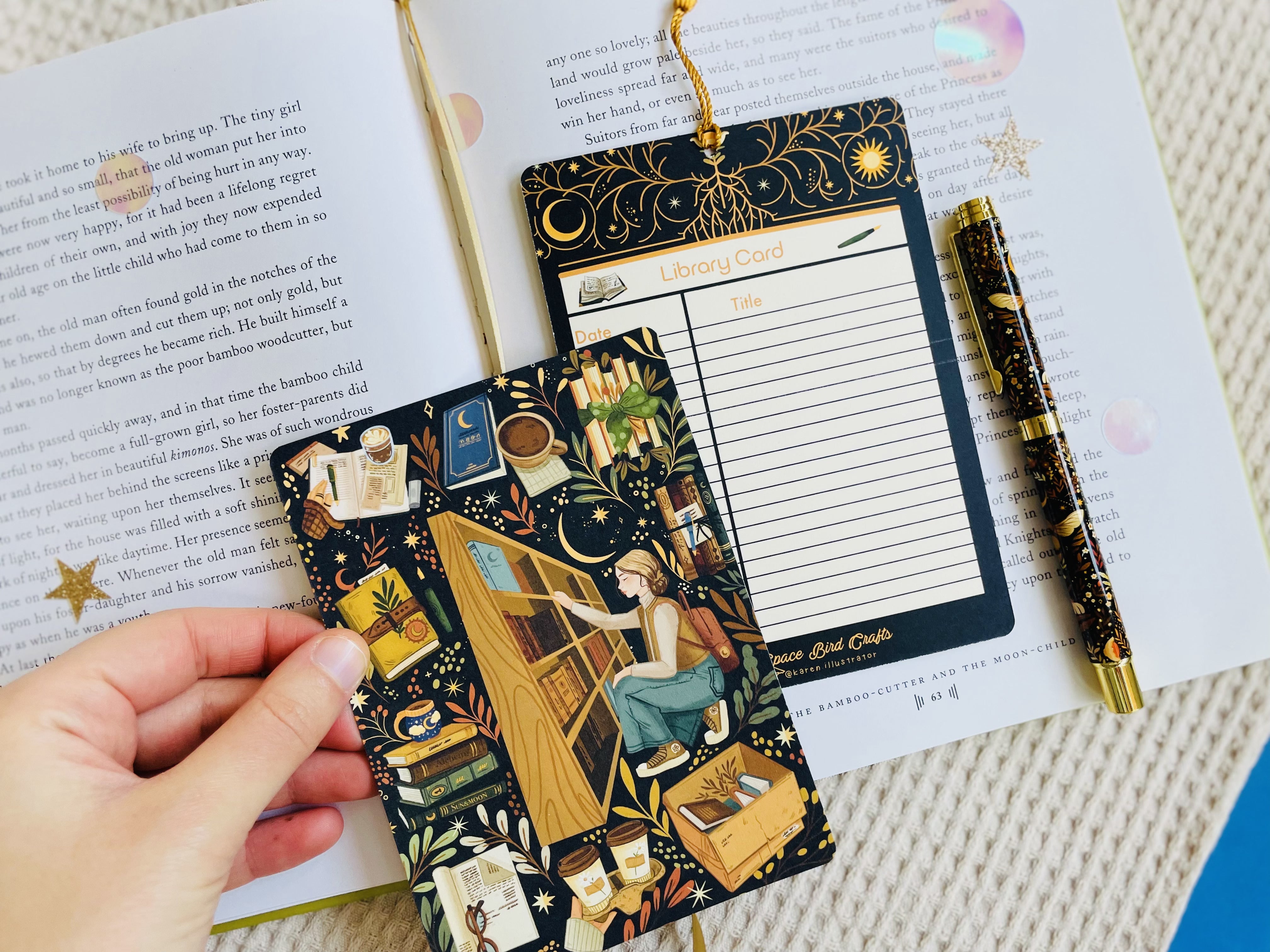 Book Shop Reading Bookmark Library Card