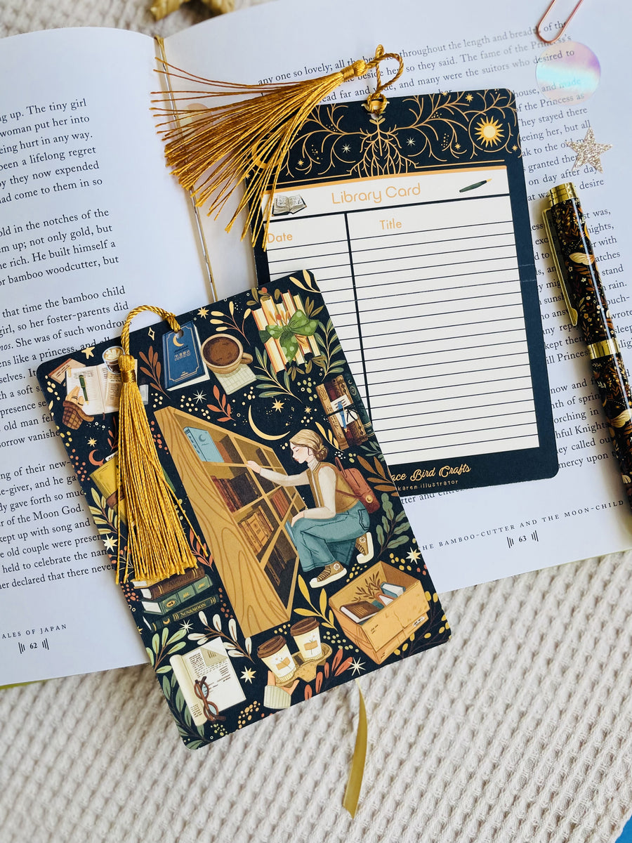 Book Shop Reading Bookmark Library Card