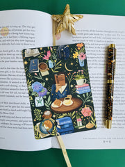 Coffee Time Reading Bookmark Library Card