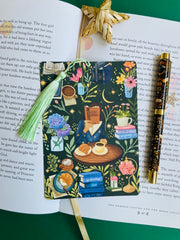 Coffee Time Reading Bookmark Library Card