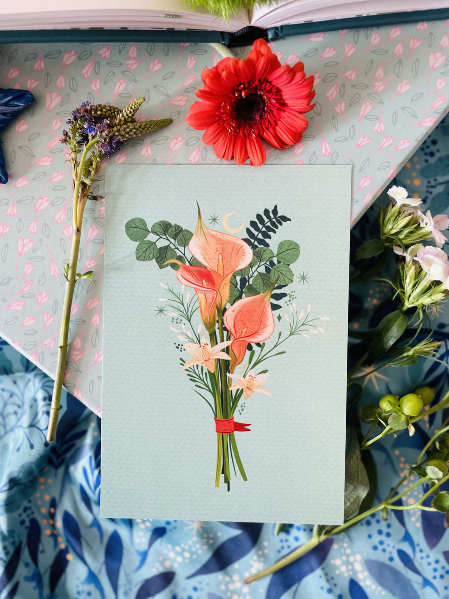 A Set of Floral Bouquets Post Cards  2026
