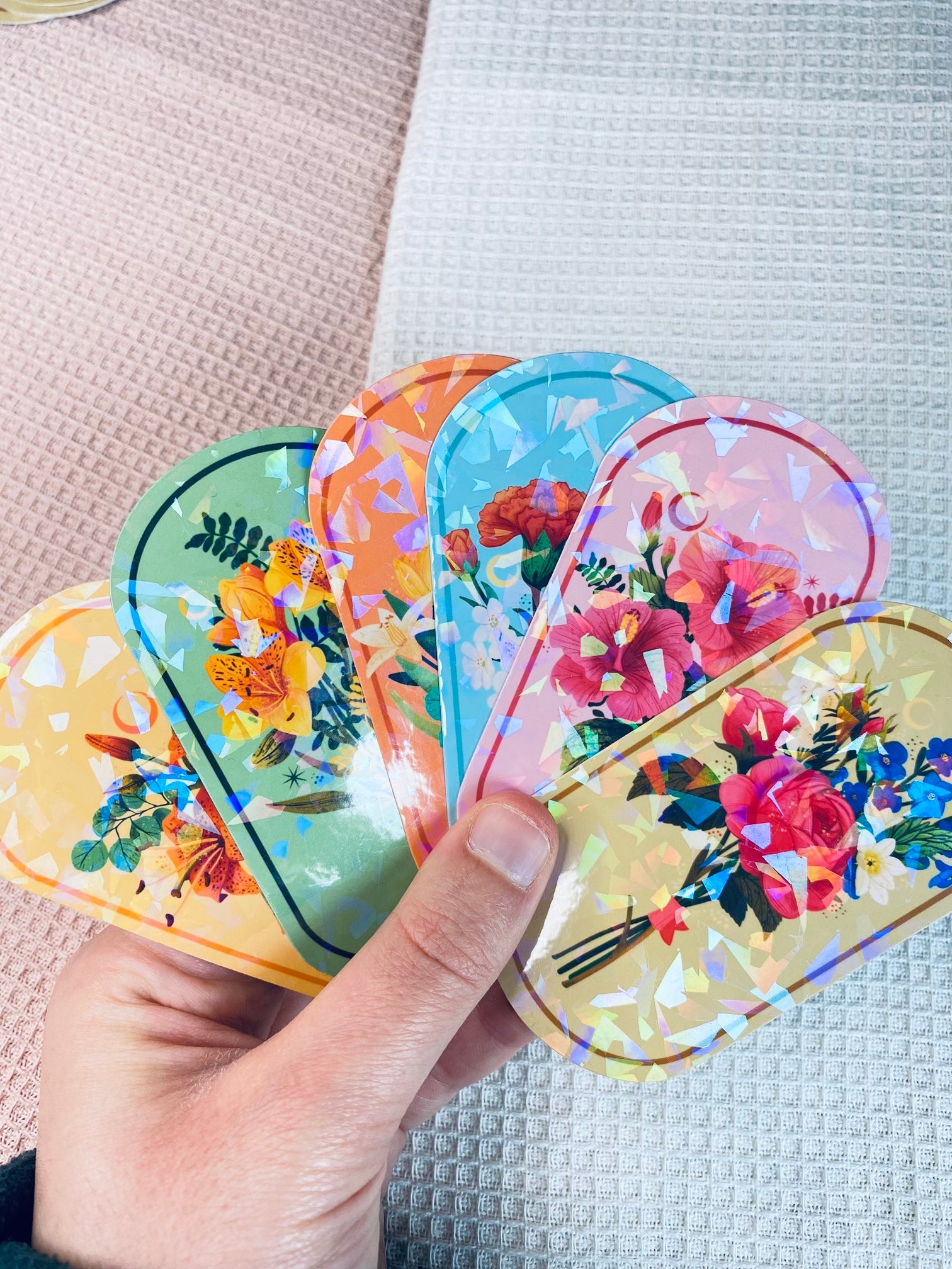 Floral  Bouqets Holographic Vinyl Stickers