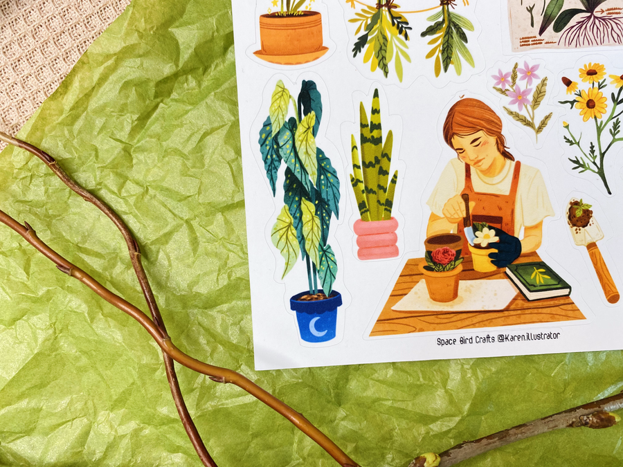 Herbalist Flower Shop Sticker Sheet