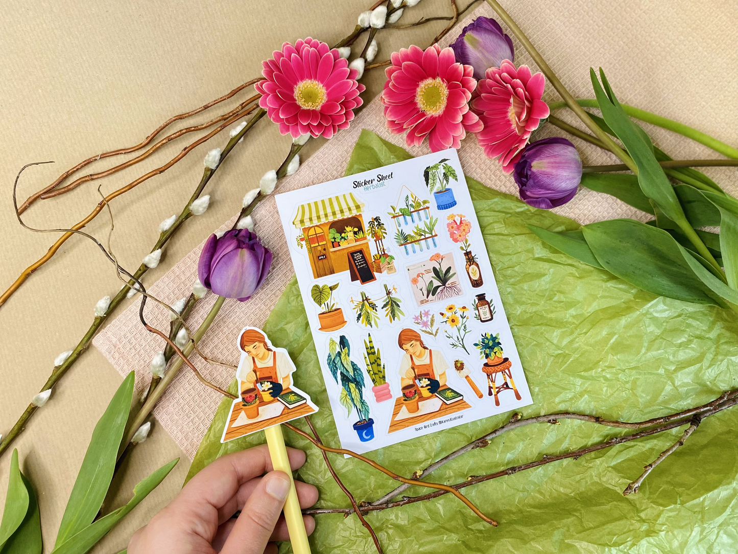 Herbalist Flower Shop Sticker Sheet