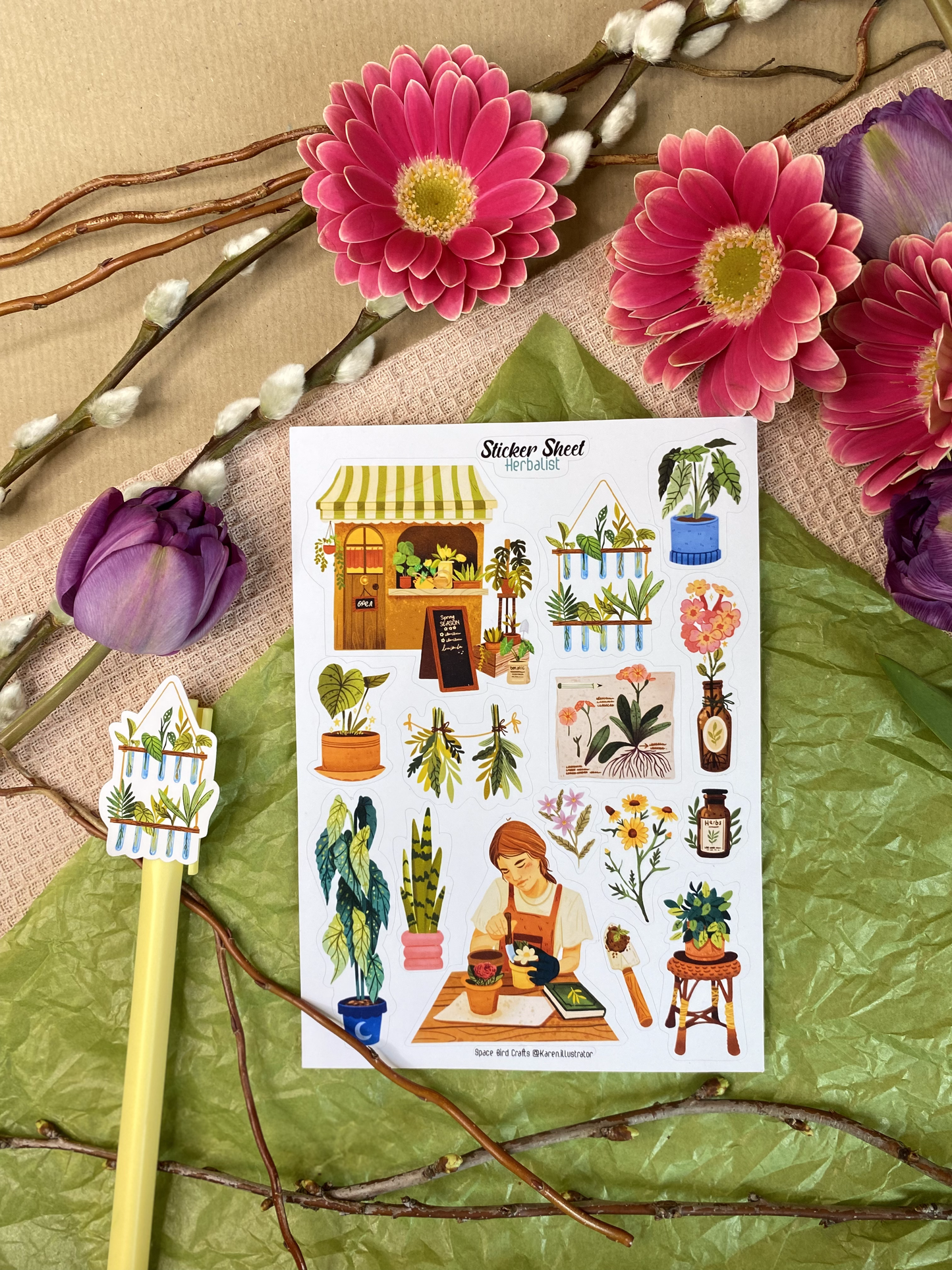 Herbalist Flower Shop Sticker Sheet