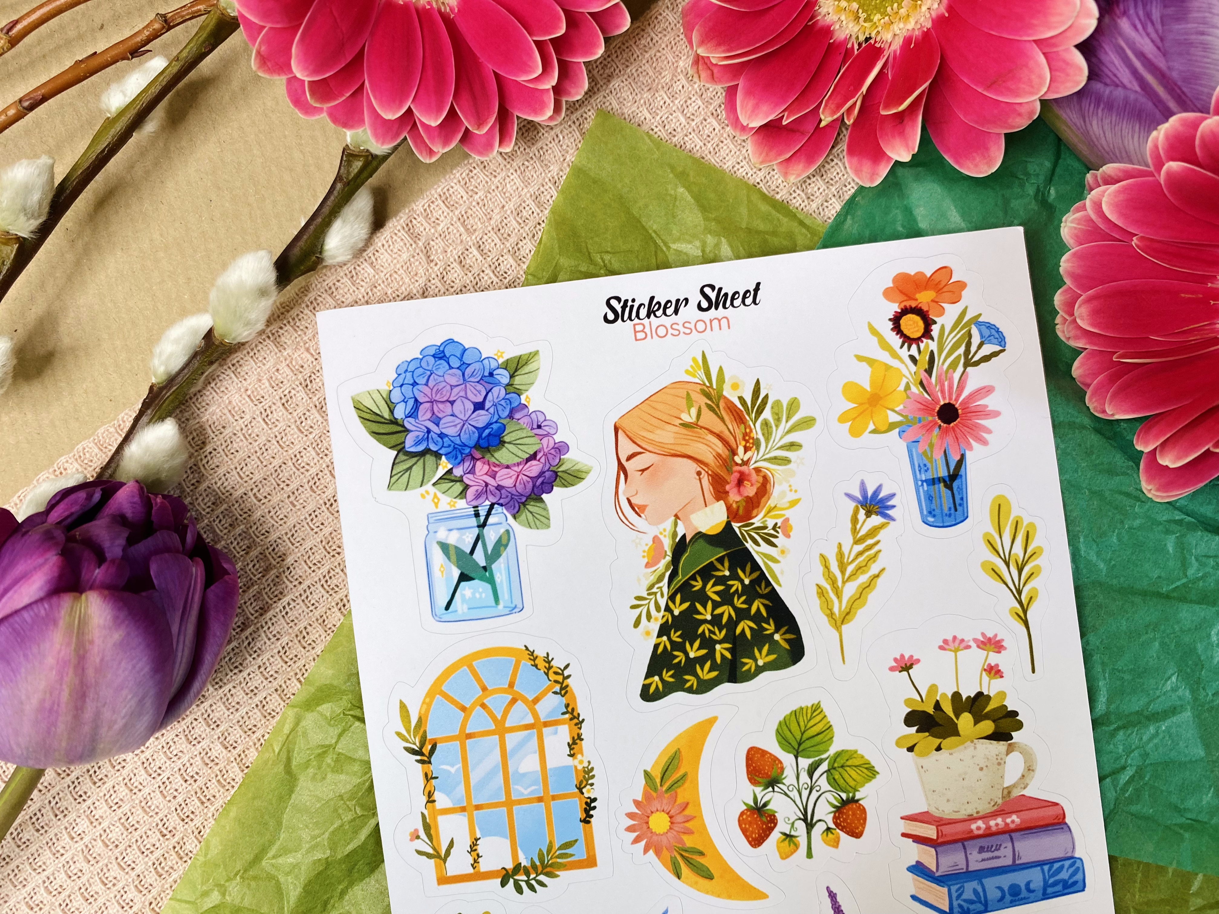 Flower Blossom Sticker Sheet