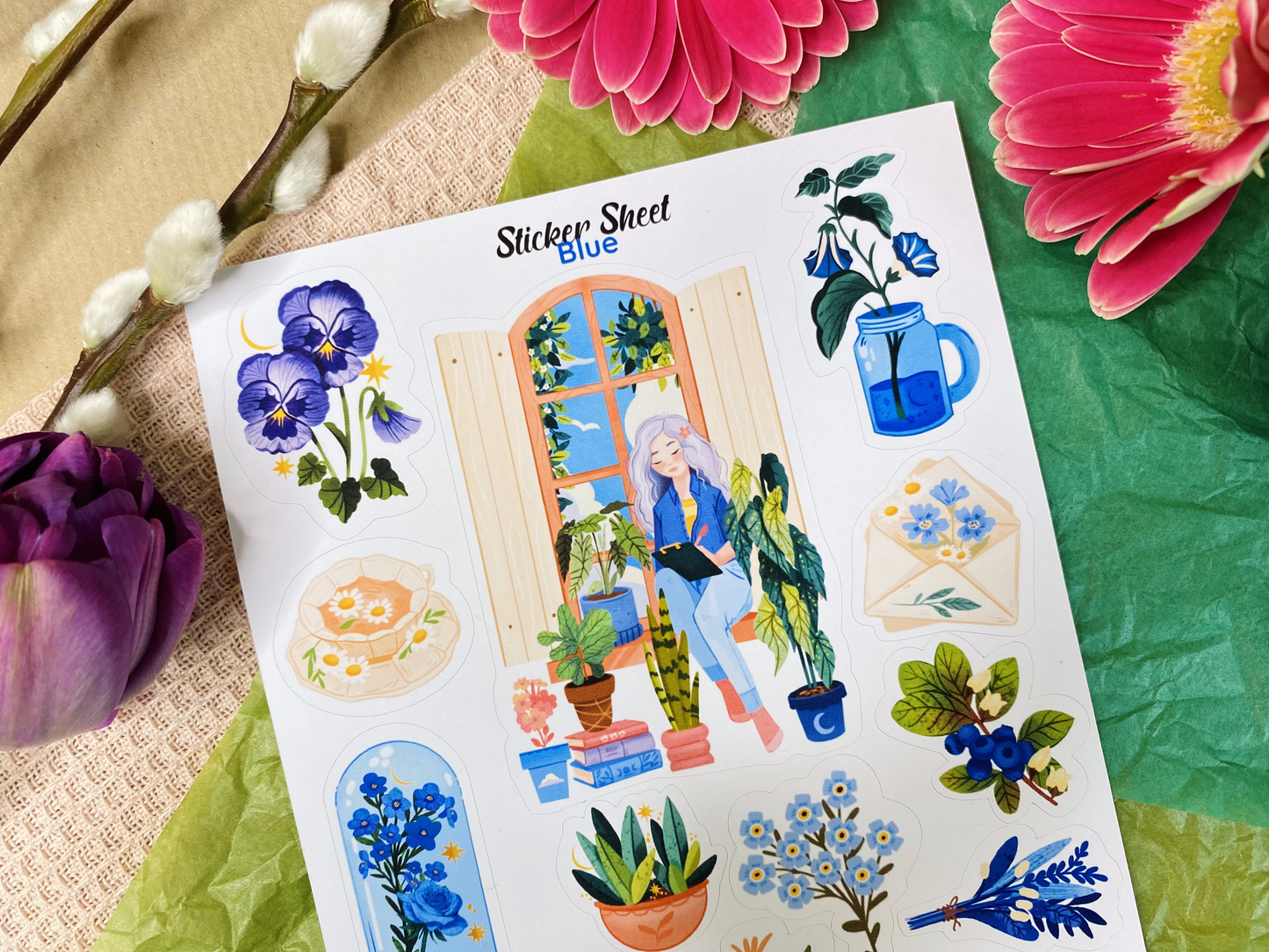 Blue Sticker Sheet