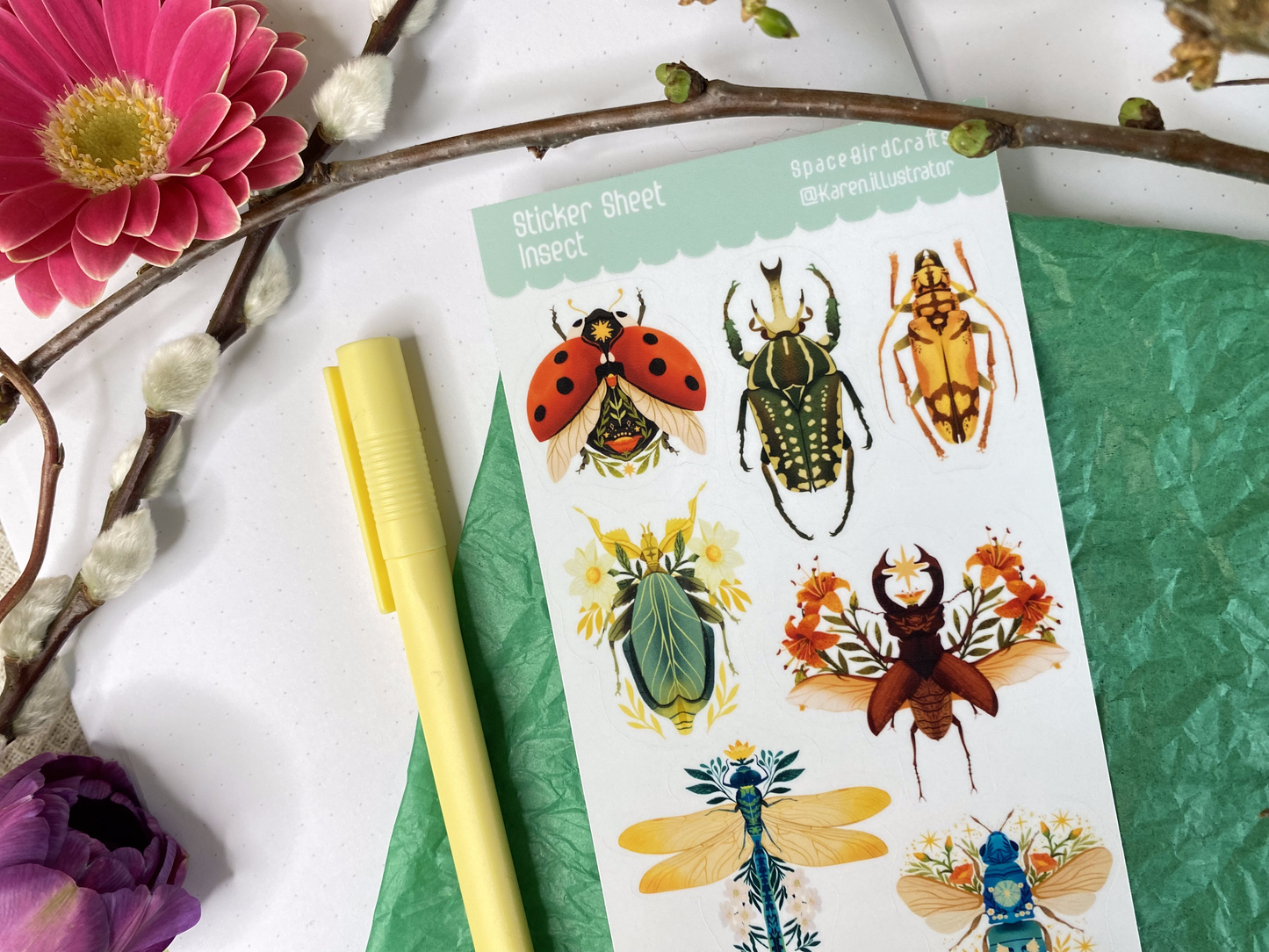Clear Insect Sticker Sheet