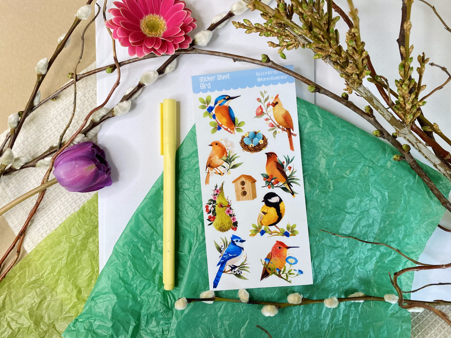 Clear Birds Sticker Sheet