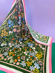 Backyard Garden Motive Scarf