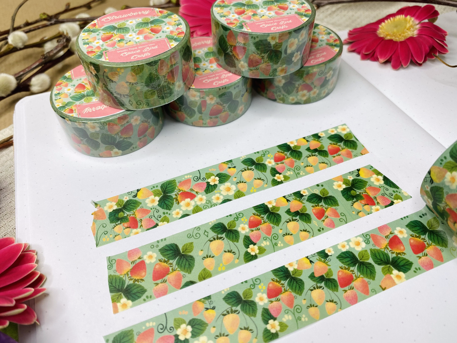 Strawberry Washi Tape 20mm x 10m