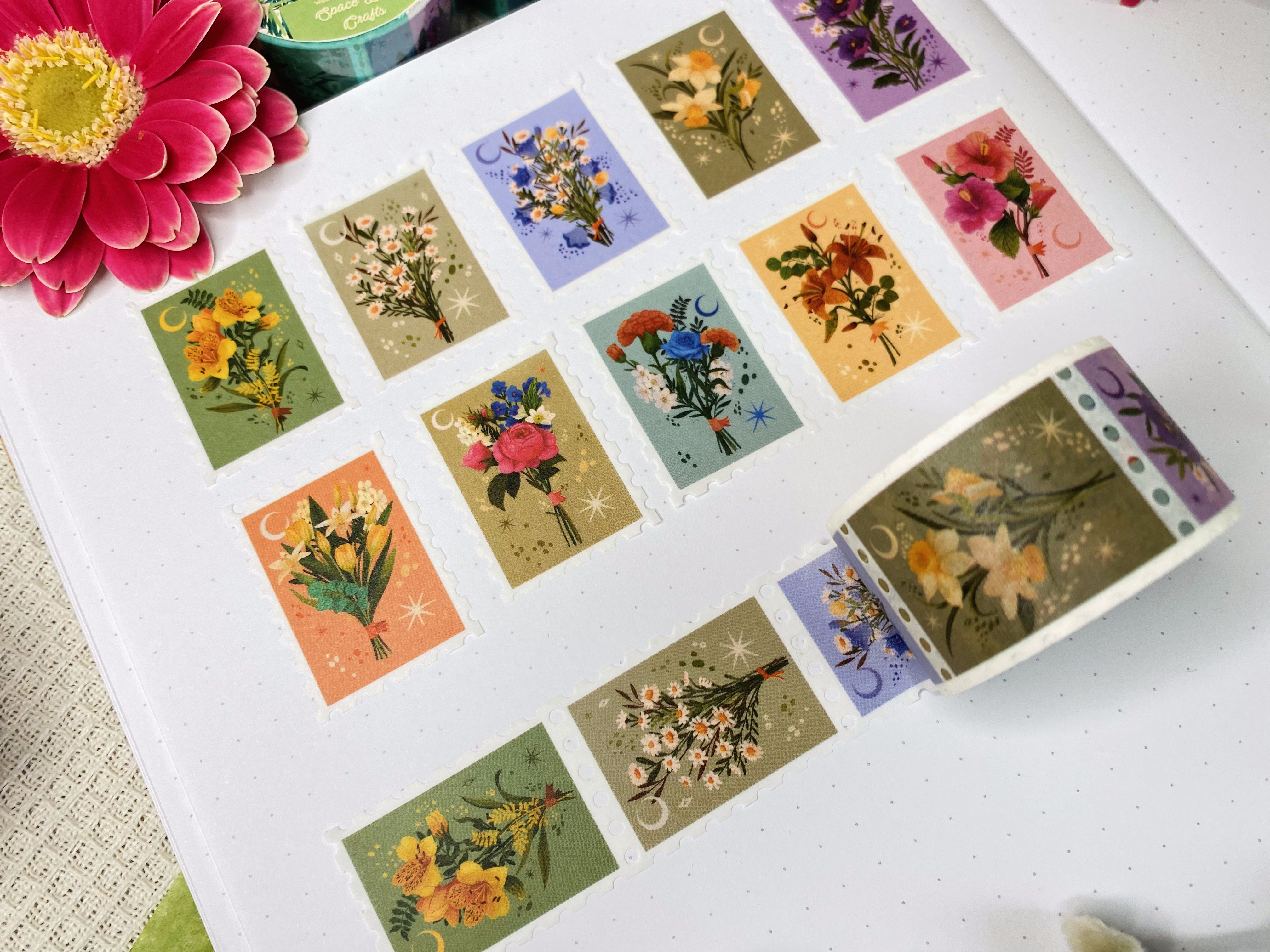 Flower Bouqet Stamp Washi Tape