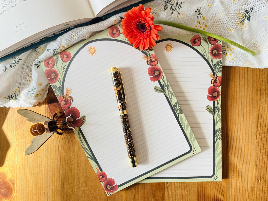 Popy Flower Letter Paper - Notepad A5 To Do