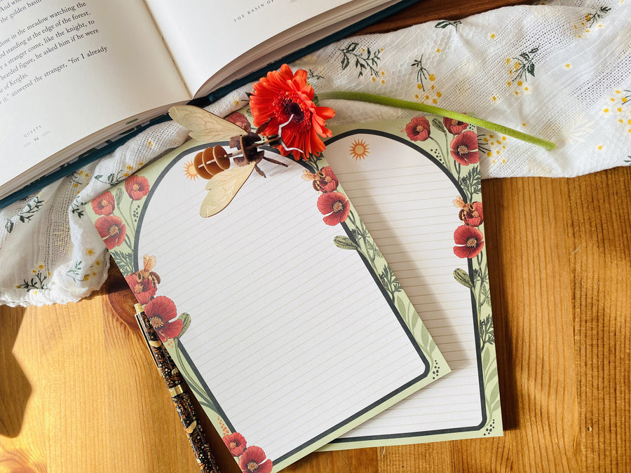 Popy Flower Letter Paper - Notepad A5 To Do