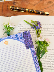 Purple Flower Letter Paper - Notepad A5 To Do
