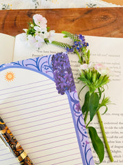 Purple Flower Letter Paper - Notepad A5 To Do