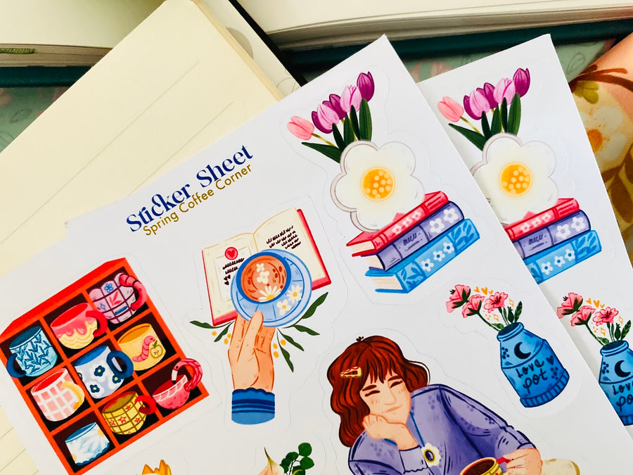 Spring Coffee Corner Sticker Sheet